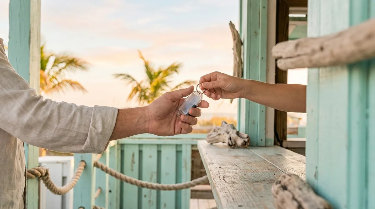 Keys handed across the counter at the Jamaica Beach office